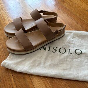 Nisolo Go-To Flatform Sandal 2.0 Almond - Size 10